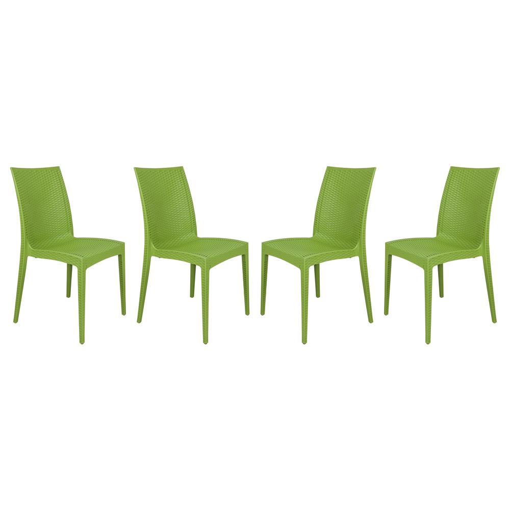 Weave Mace Indoor/Outdoor Dining Chair (Armless), Set of 4. Picture 1