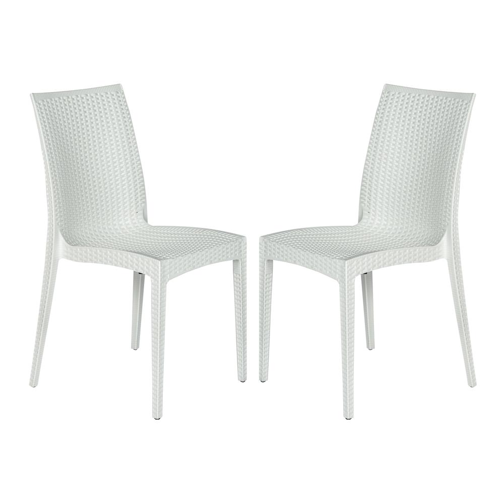 Weave Mace Indoor/Outdoor Dining Chair (Armless), Set of 2. Picture 1