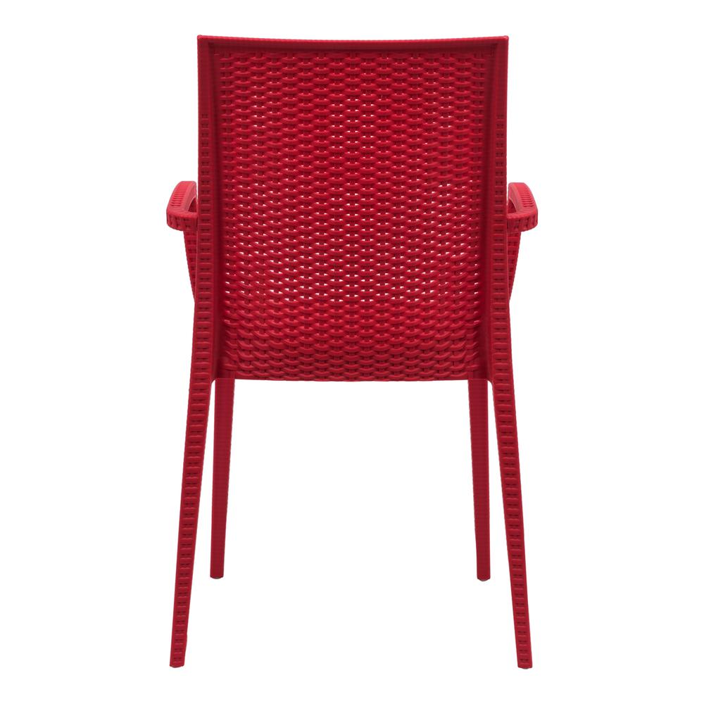 LeisureMod Weave Mace Indoor/Outdoor Chair (With Arms), Set of 4 MCA19R4. Picture 4