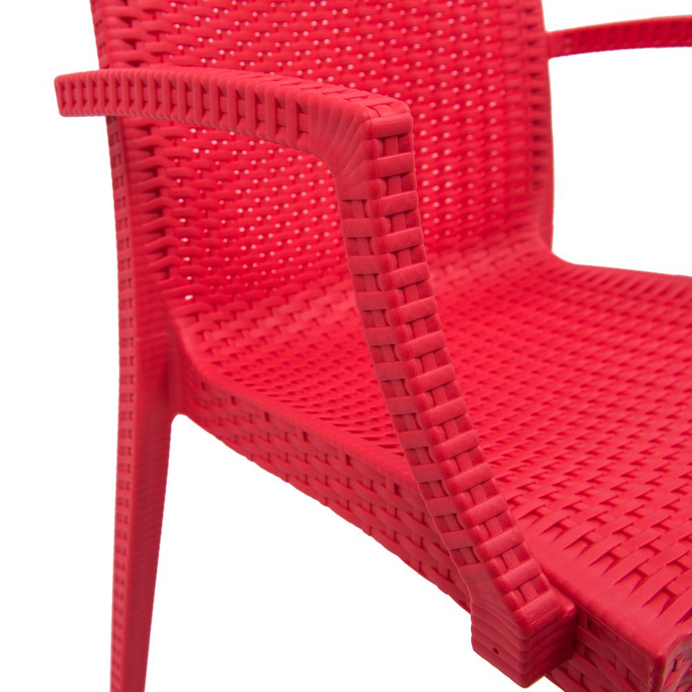 LeisureMod Weave Mace Indoor/Outdoor Chair (With Arms), Set of 4 MCA19R4. Picture 6