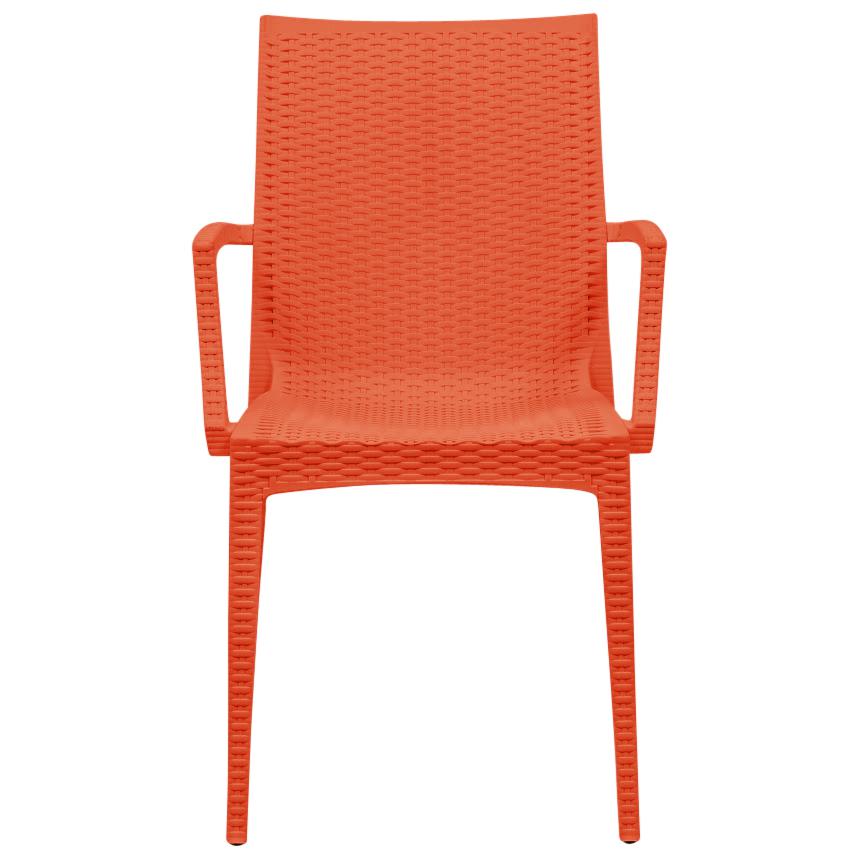 LeisureMod Weave Mace Indoor/Outdoor Chair (With Arms), Set of 4 MCA19OR4. Picture 2