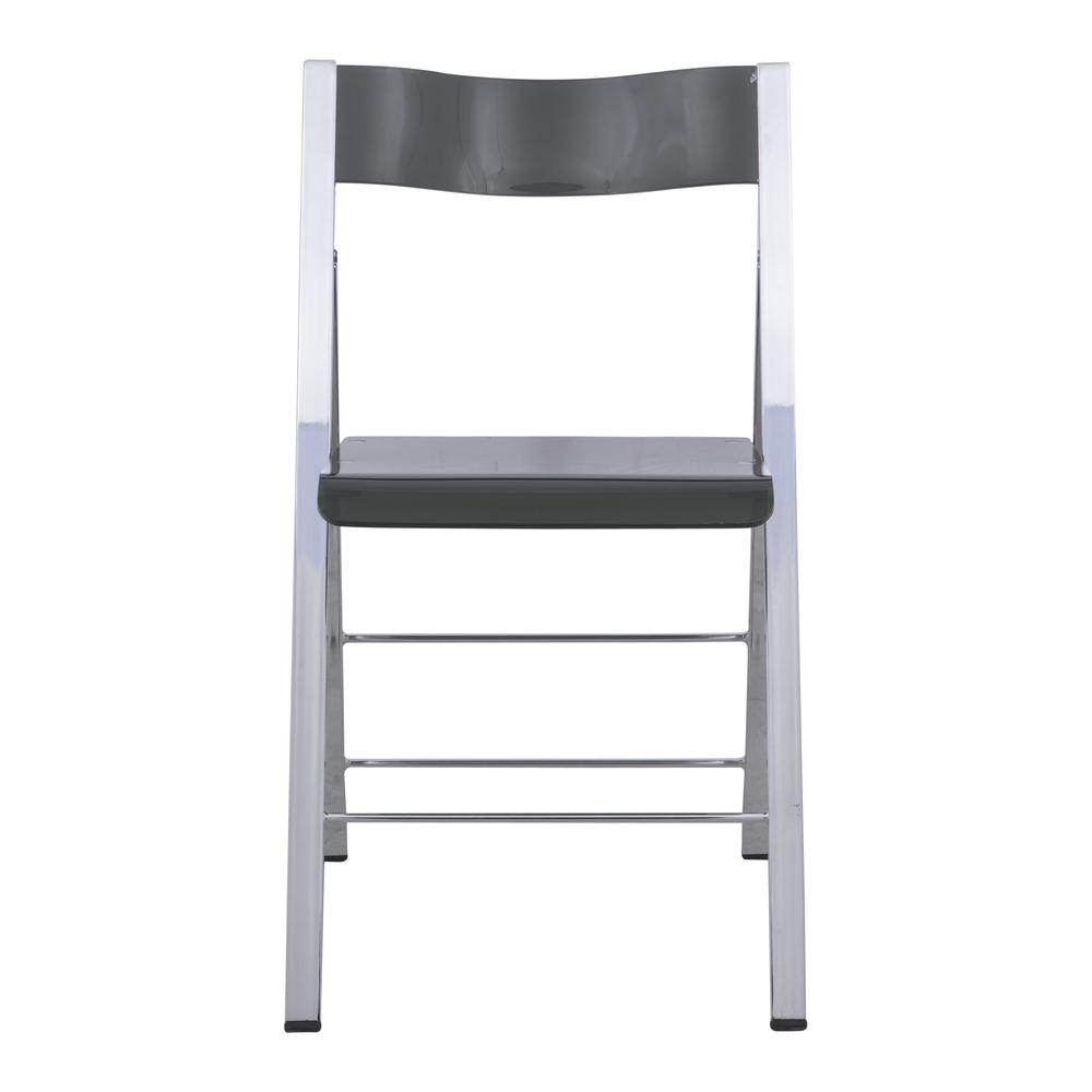 LeisureMod Menno Modern Acrylic Folding Chair, Set of 2 MF15TBL2. Picture 3