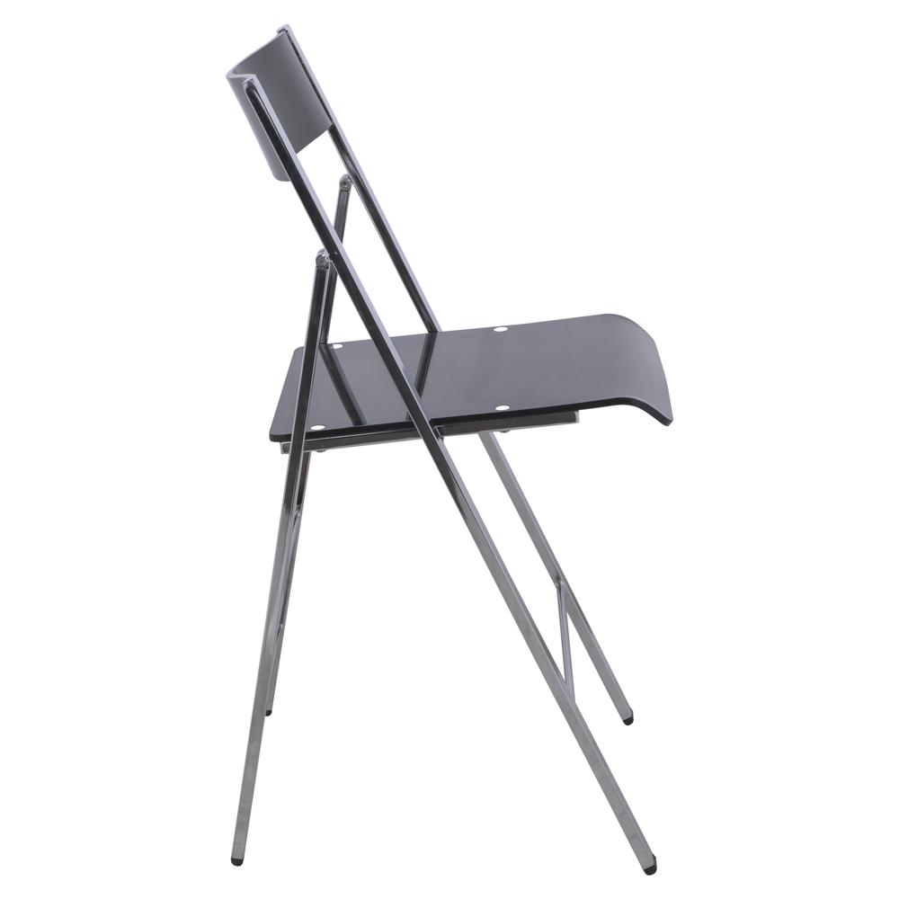 LeisureMod Menno Modern Acrylic Folding Chair, Set of 2 MF15TBL2. Picture 4