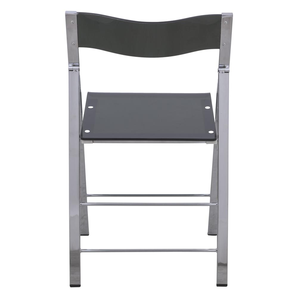 LeisureMod Menno Modern Acrylic Folding Chair, Set of 2 MF15TBL2. Picture 5