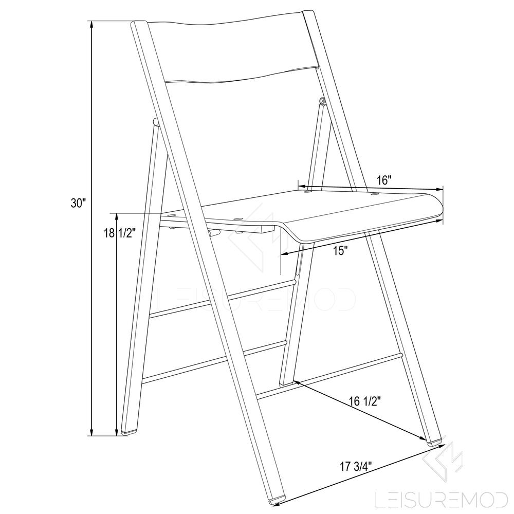 LeisureMod Menno Modern Acrylic Folding Chair, Set of 2 MF15TBL2. Picture 9