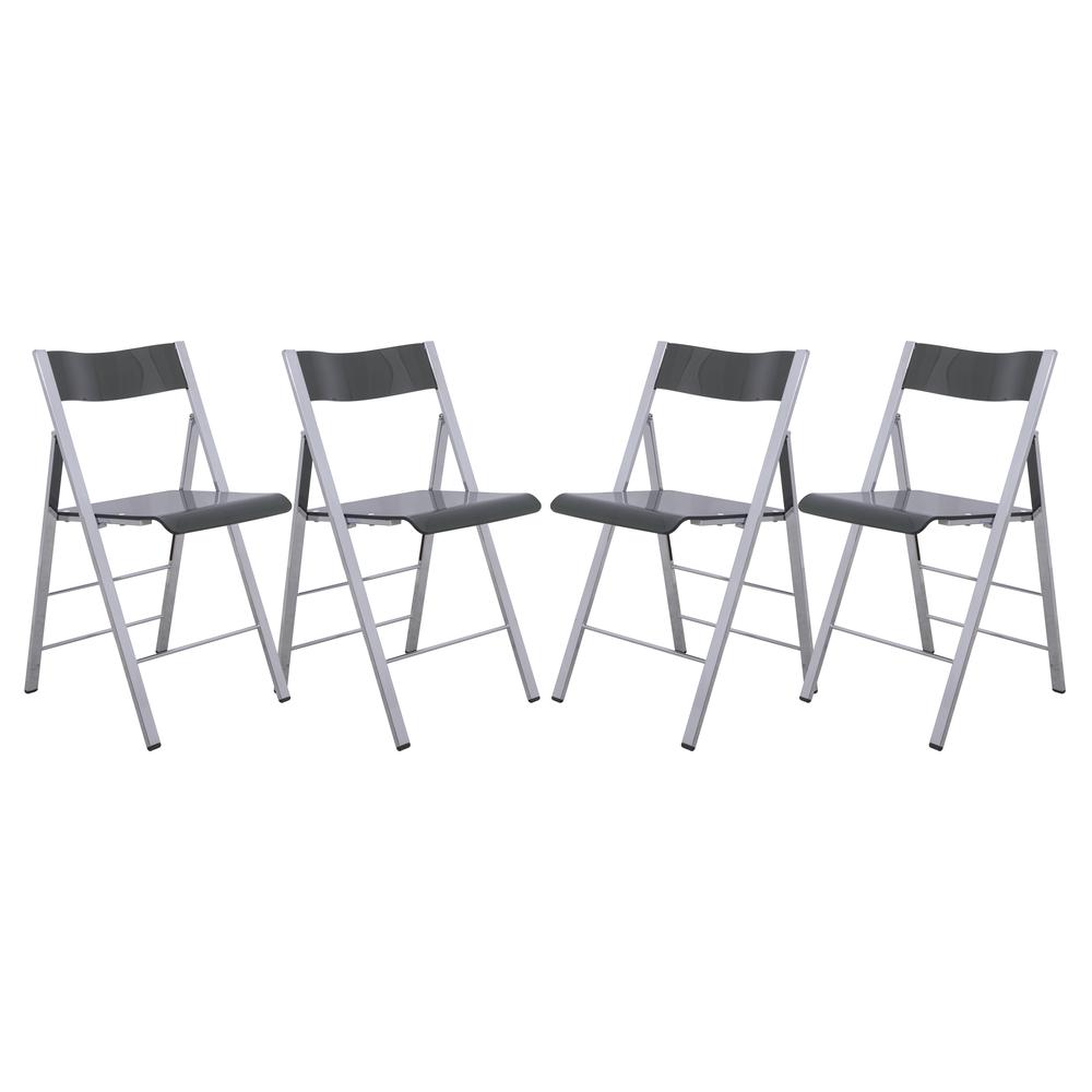 LeisureMod Menno Modern Acrylic Folding Chair, Set of 4 MF15TBL4. The main picture.