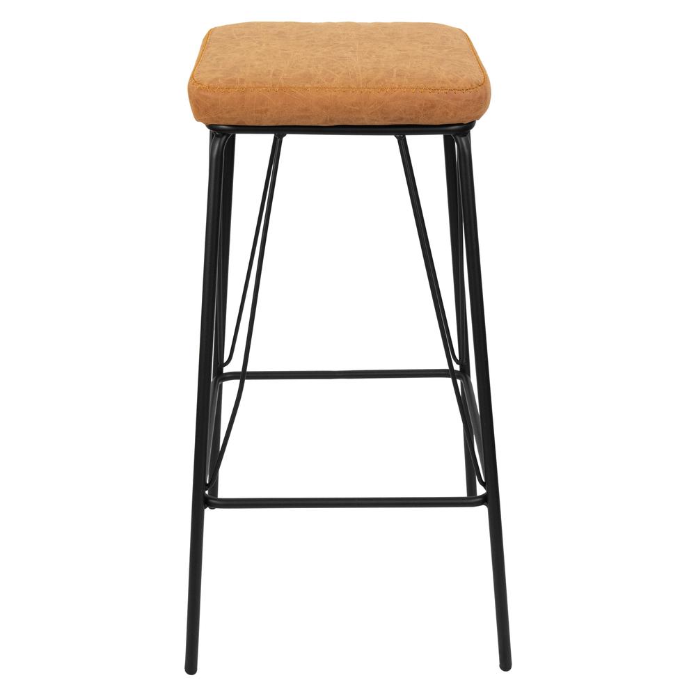 Millard Leather Bar Stool With Metal Frame Set of 2. Picture 3