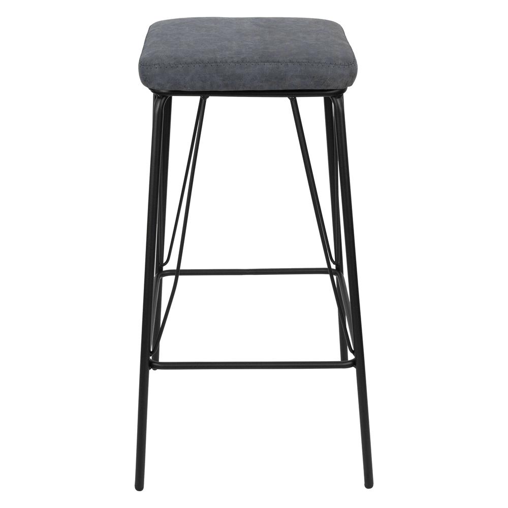 Millard Leather Bar Stool With Metal Frame. Picture 3
