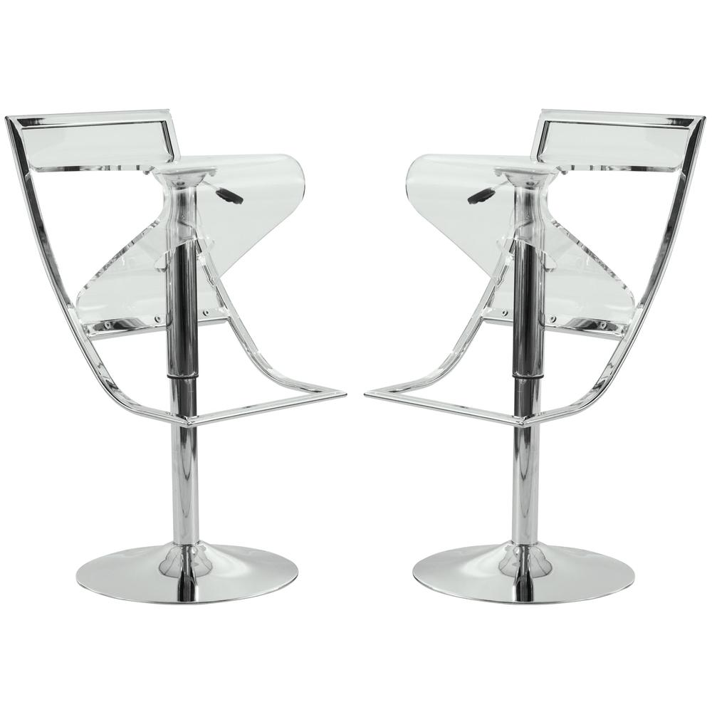 LeisureMod Napoli Transparent Acrylic Bar/Counter Stool, Set of 2 NBC16CL2. The main picture.