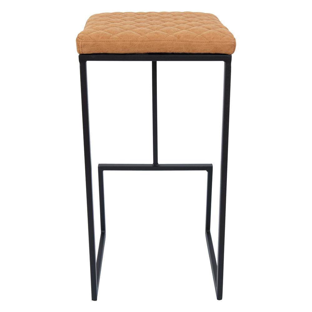 LeisureMod Quincy Leather Bar Stools With Metal Frame Set of 2 QS29BR2. Picture 6