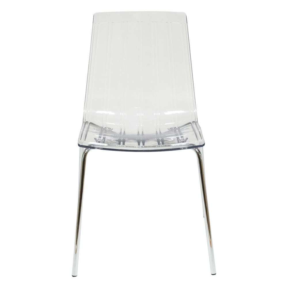 Ralph Plastic Dining Chair with Chrome Legs, Set of 2. Picture 2