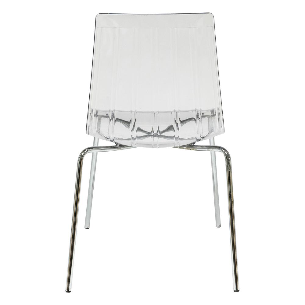 Ralph Plastic Dining Chair with Chrome Legs, Set of 2. Picture 4