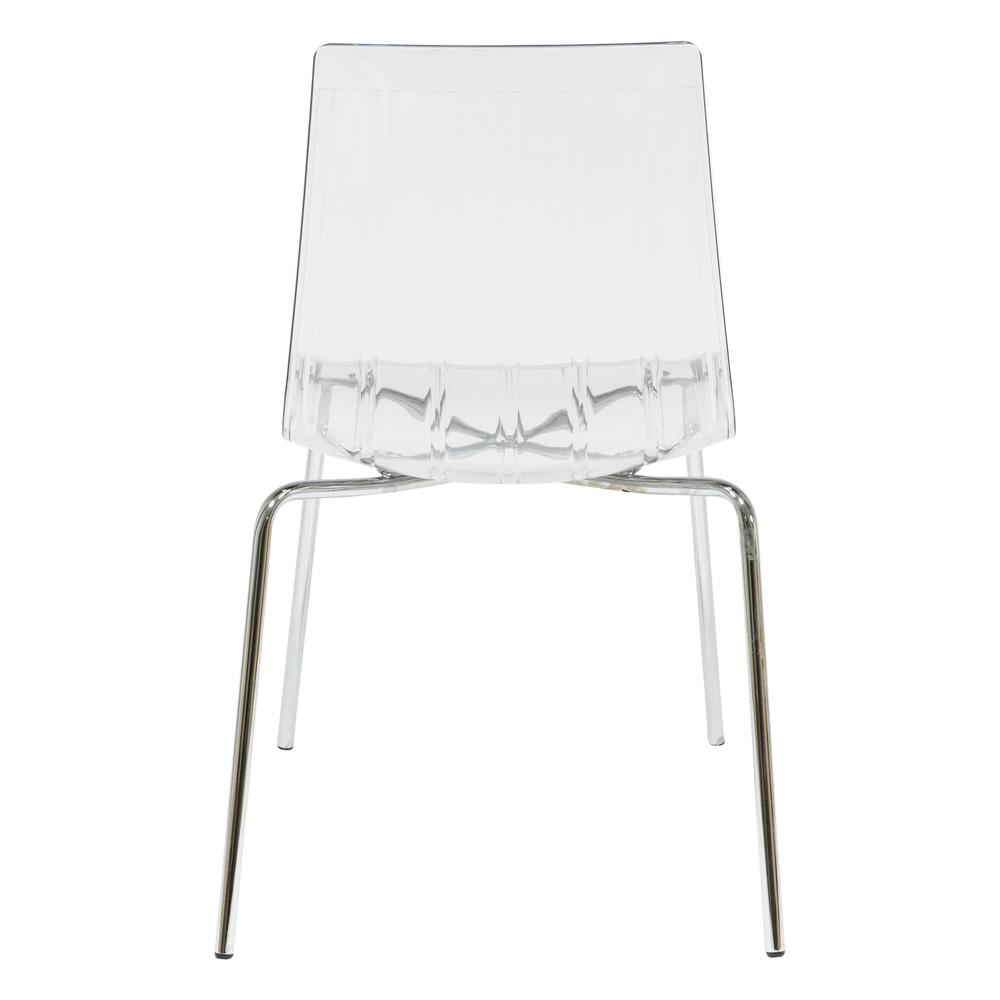 Ralph Plastic Dining Chair with Chrome Legs, Set of 2. Picture 5