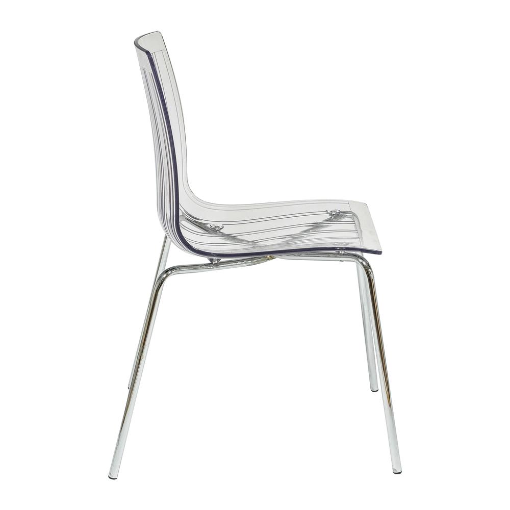LeisureMod Ralph Dining Chair in Clear, Set of 4 RP20CL4. Picture 3