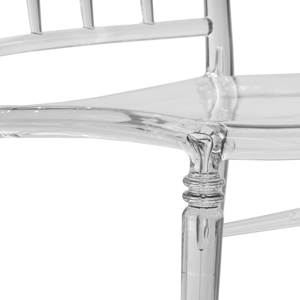 Spindle Transparent Modern Lucite Dining Chair in Clear Set of 4. Picture 2