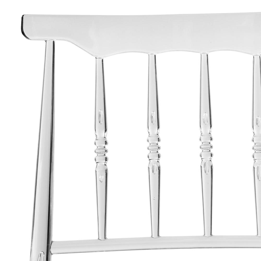 Spindle Transparent Modern Lucite Dining Chair in Clear Set of 4. Picture 7
