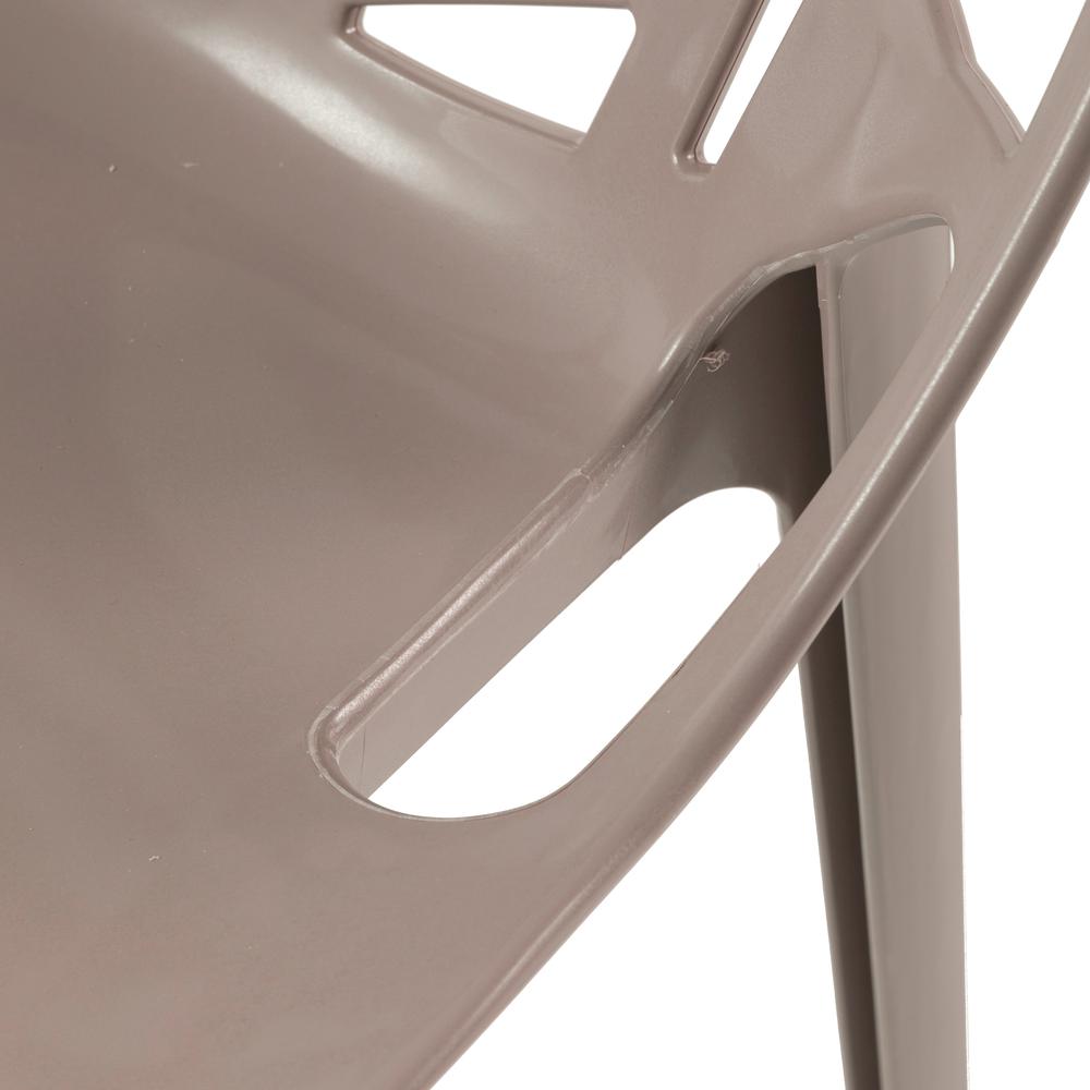 LeisureMod Modern Cornelia Dining Chair, Solid Taupe. Picture 9