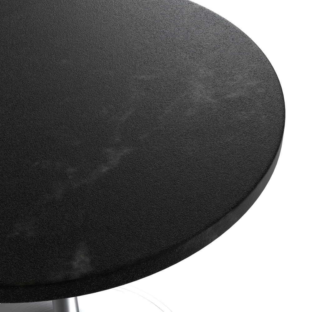 Verve 27" Round Dining Table, Brushed Chrome Base with Black MDF Top. Picture 8