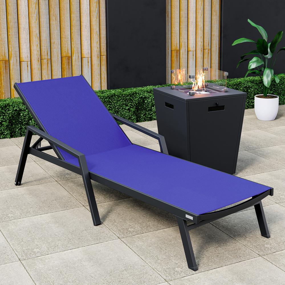 Black Aluminum Outdoor Patio Chaise Lounge Chair With Arms. Picture 22