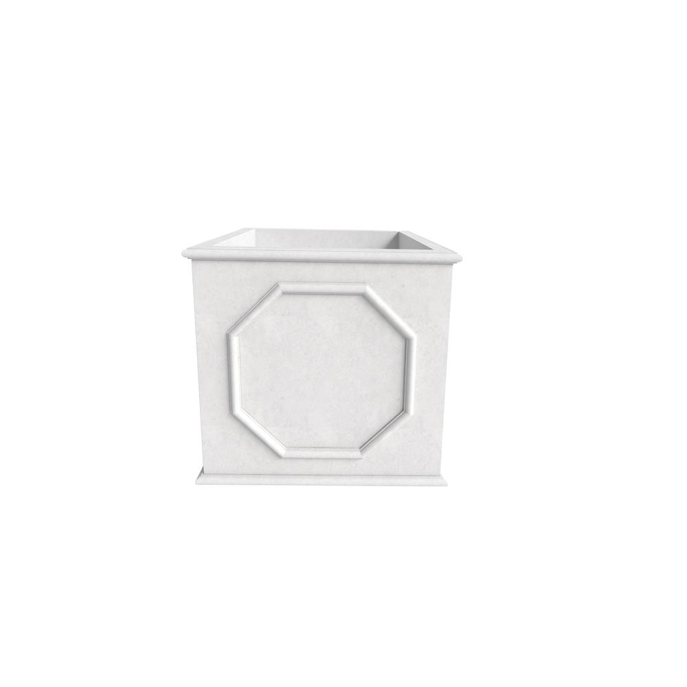 Sprout Series Cubic Fiber Stone Planter in White 10.2 Cube. Picture 2