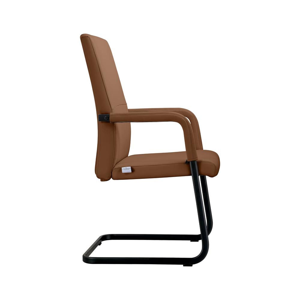 Evander Office Guest Chair in Dark Brown Leather. Picture 5