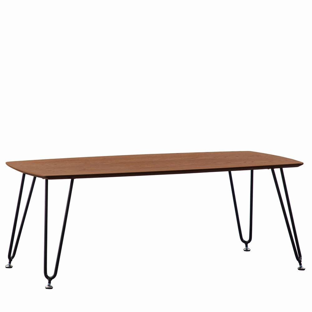 Elmwood Modern Wood Top Coffee Table With Iron Base. Picture 2