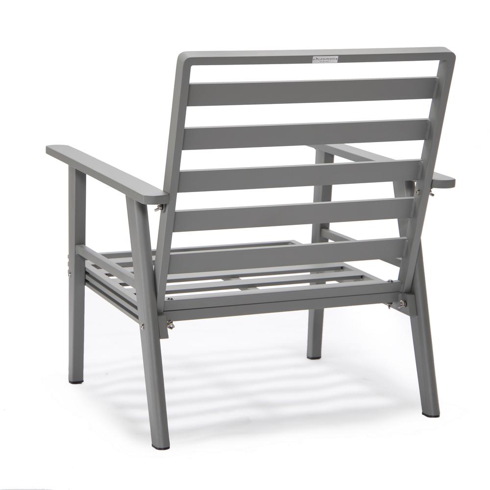 3-Piece Outdoor Patio Set with Grey Aluminum Frame and Loveseat and Armchairs. Picture 16