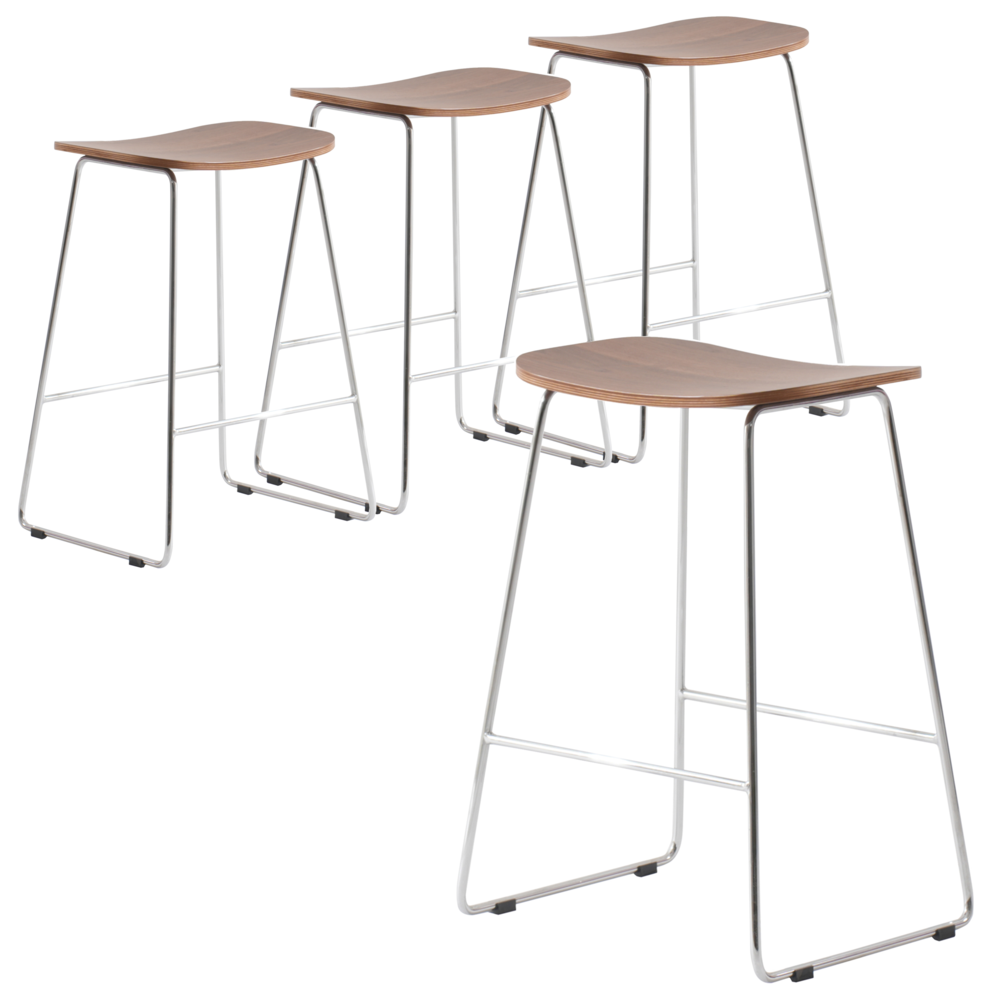 Melrose Modern Wood Counter Stool With Chrome Frame. Picture 19