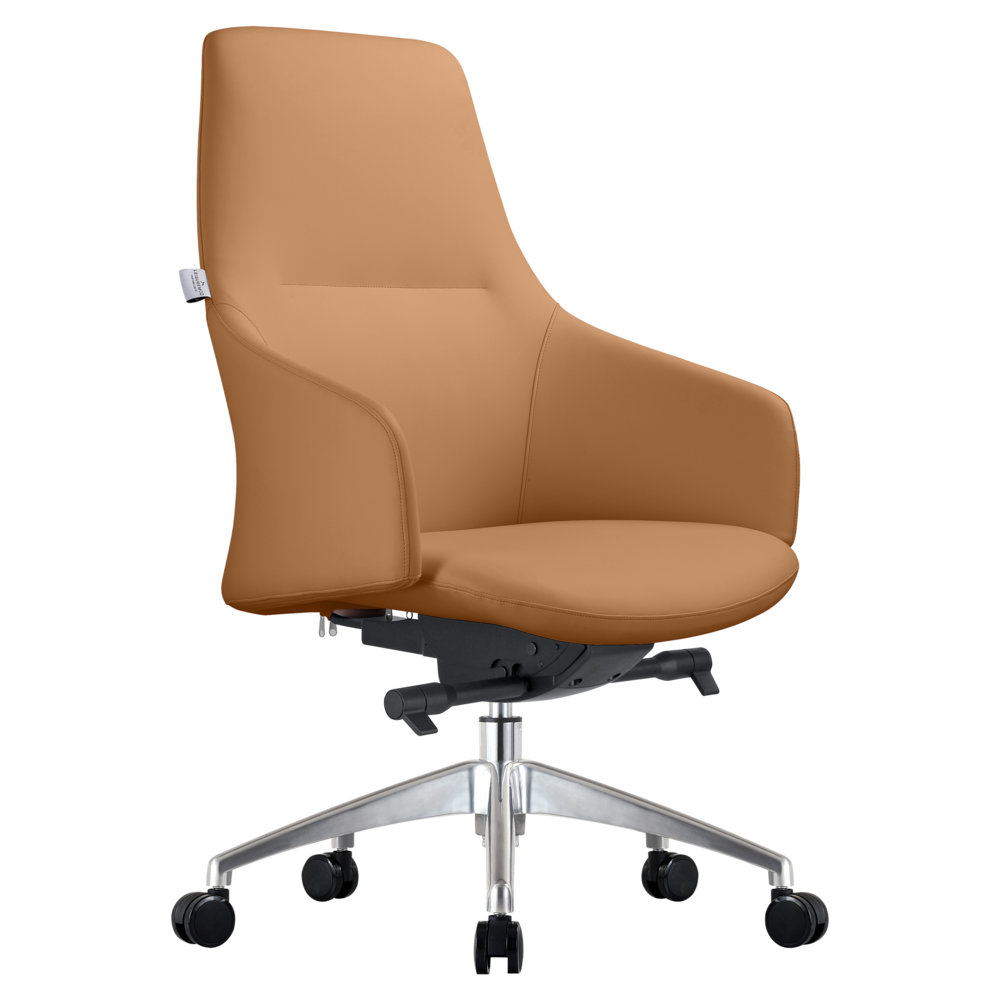 Celeste Series Office Chair in Acorn Brown Leather. Picture 2