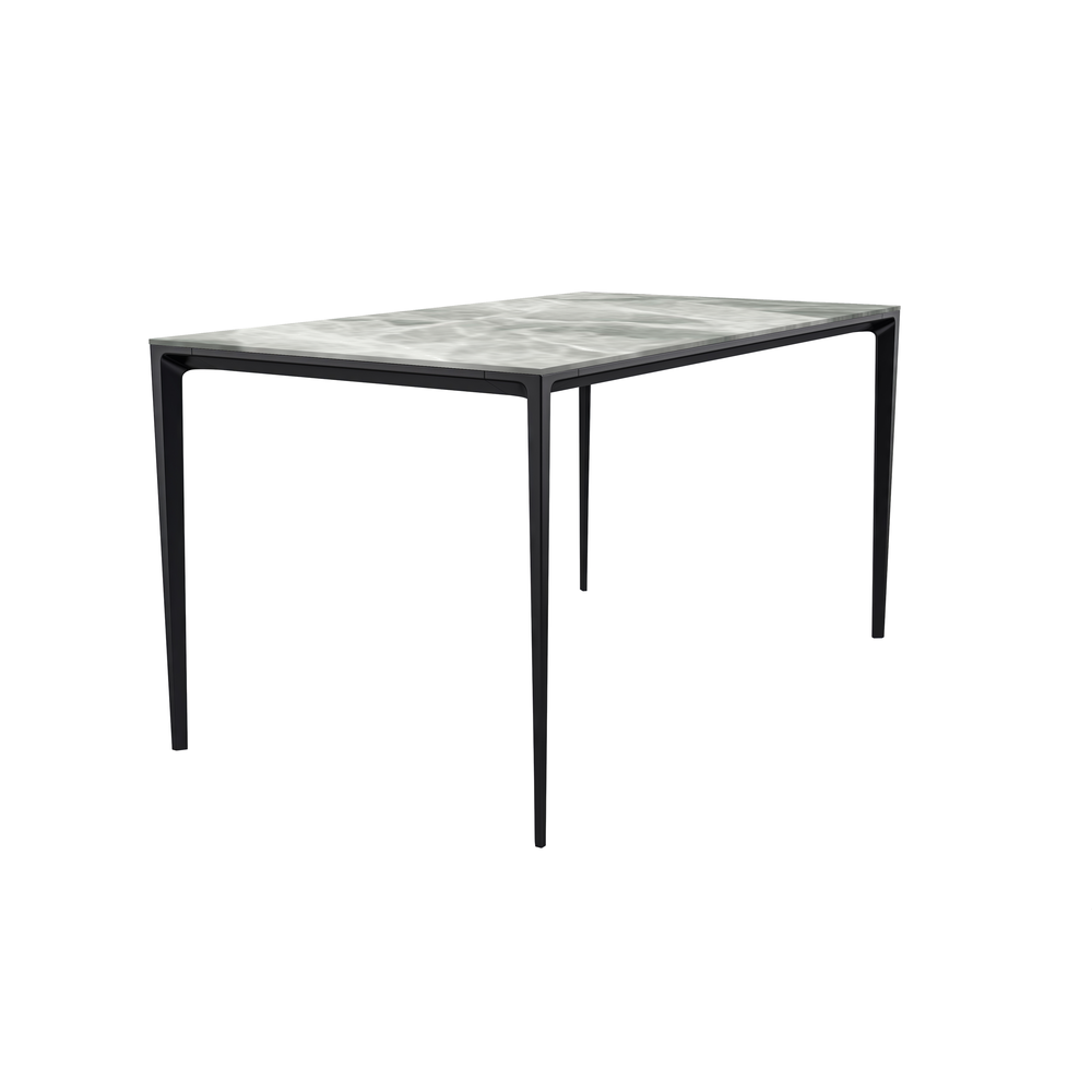 Avo Series Modern Dining Table Black Base, With 71 Light Grey Sintered Stone Top. Picture 1