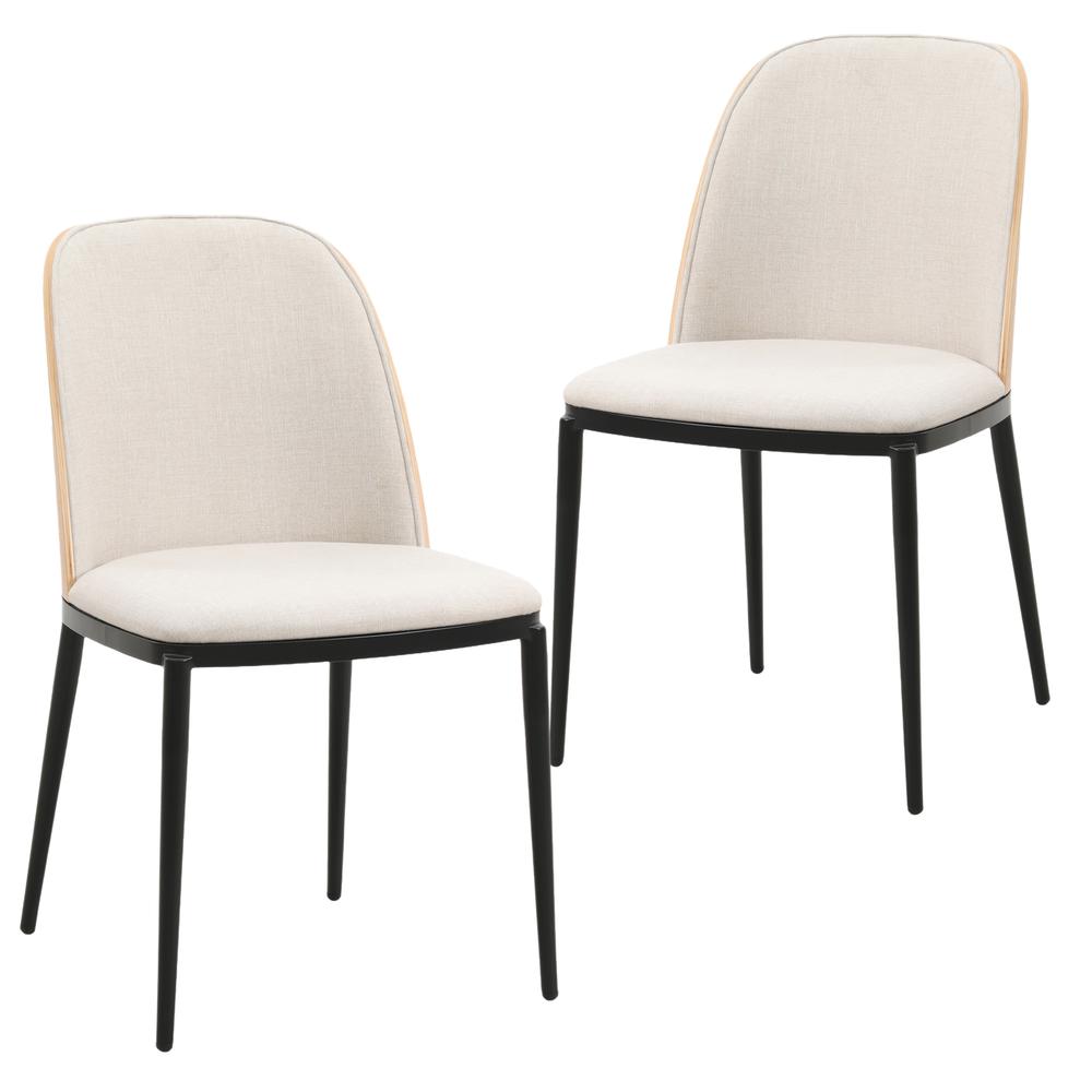 Dining Side Chair with Velvet Seat and Steel Frame Set of 2. Picture 1