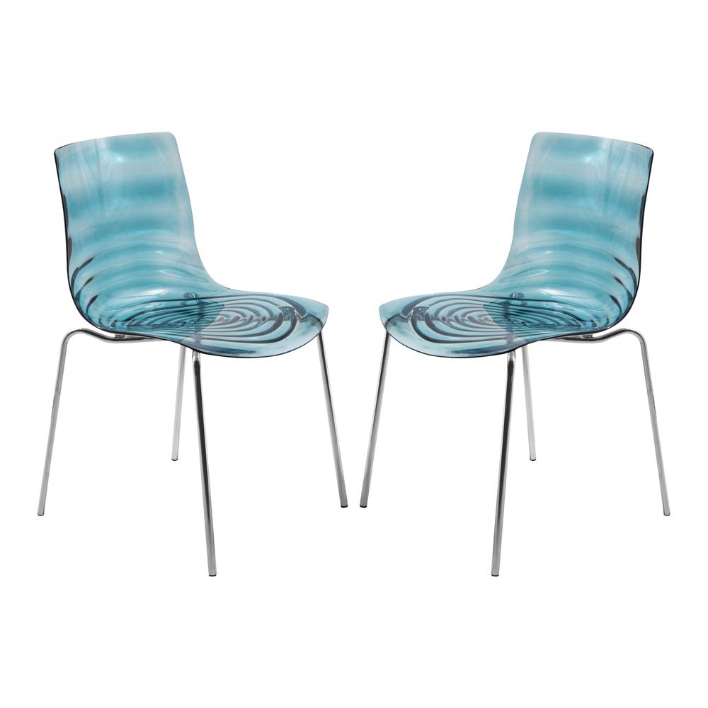 Astor Water Ripple Design Dining Chair Set of 2. Picture 1