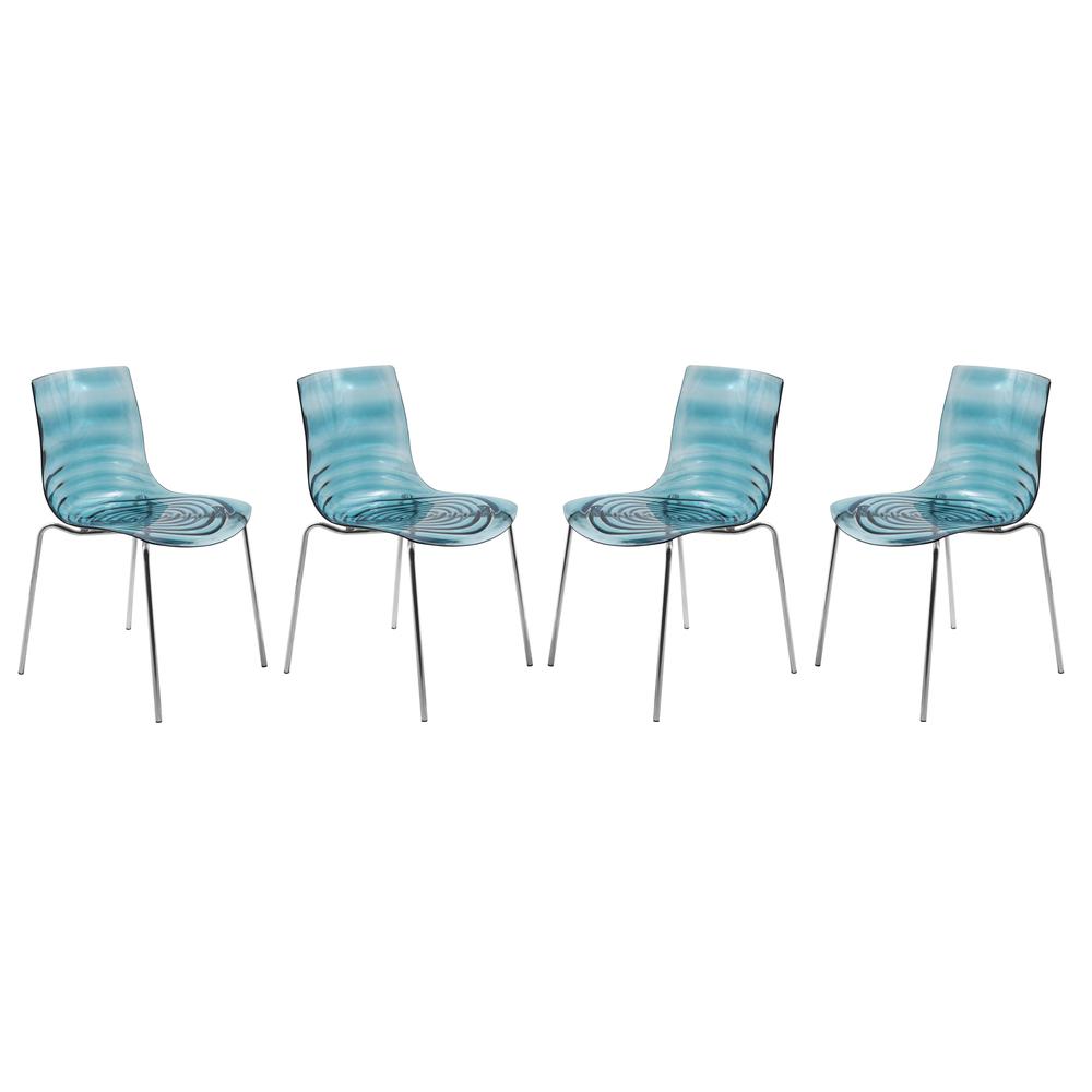 Astor Water Ripple Design Dining Chair Set of 4. Picture 1