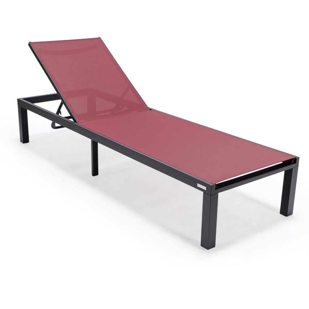 Marlin Patio Chaise Lounge Chair With Black Aluminum Frame. Picture 1