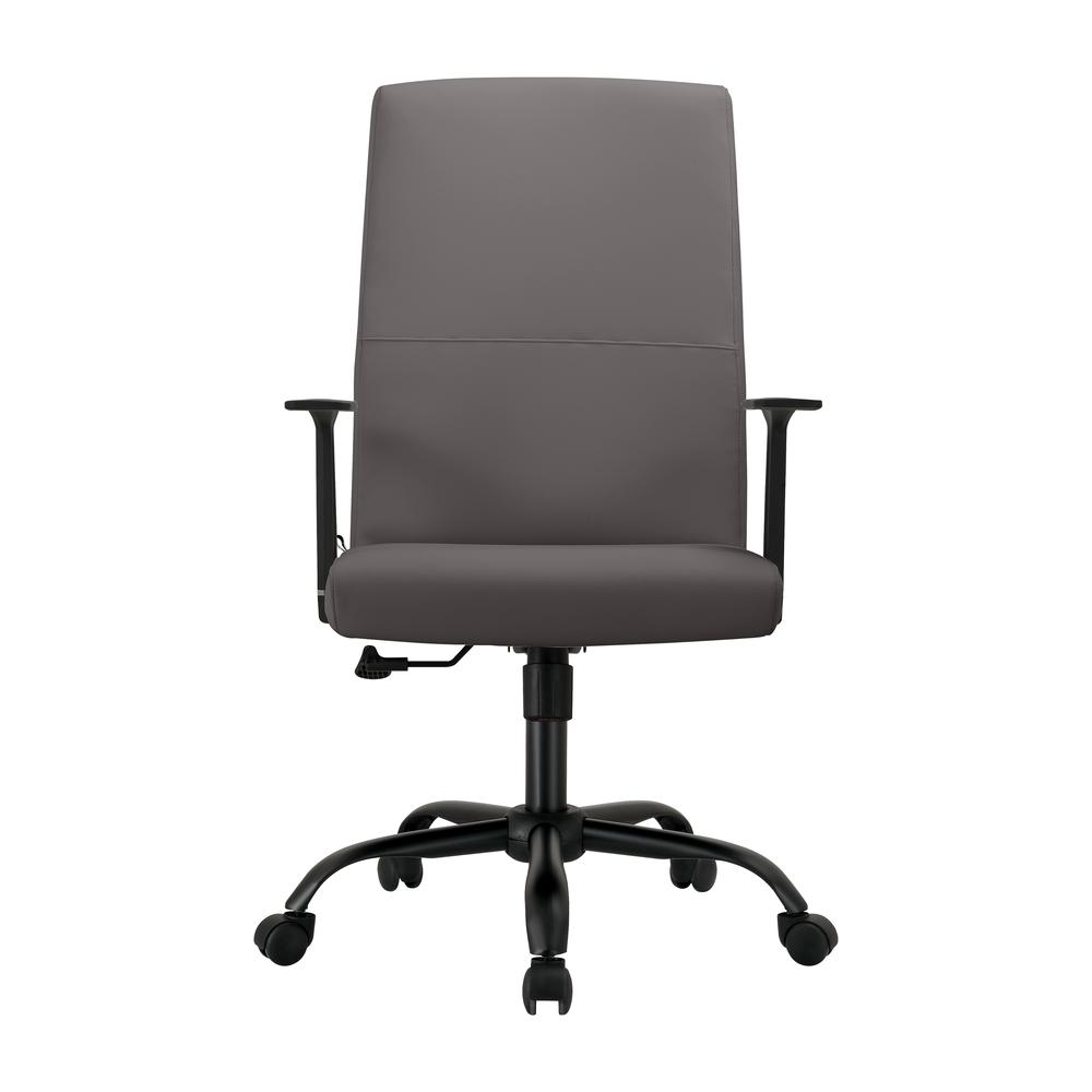 Evander Series Office Guest Chair in Grey Leather. Picture 2