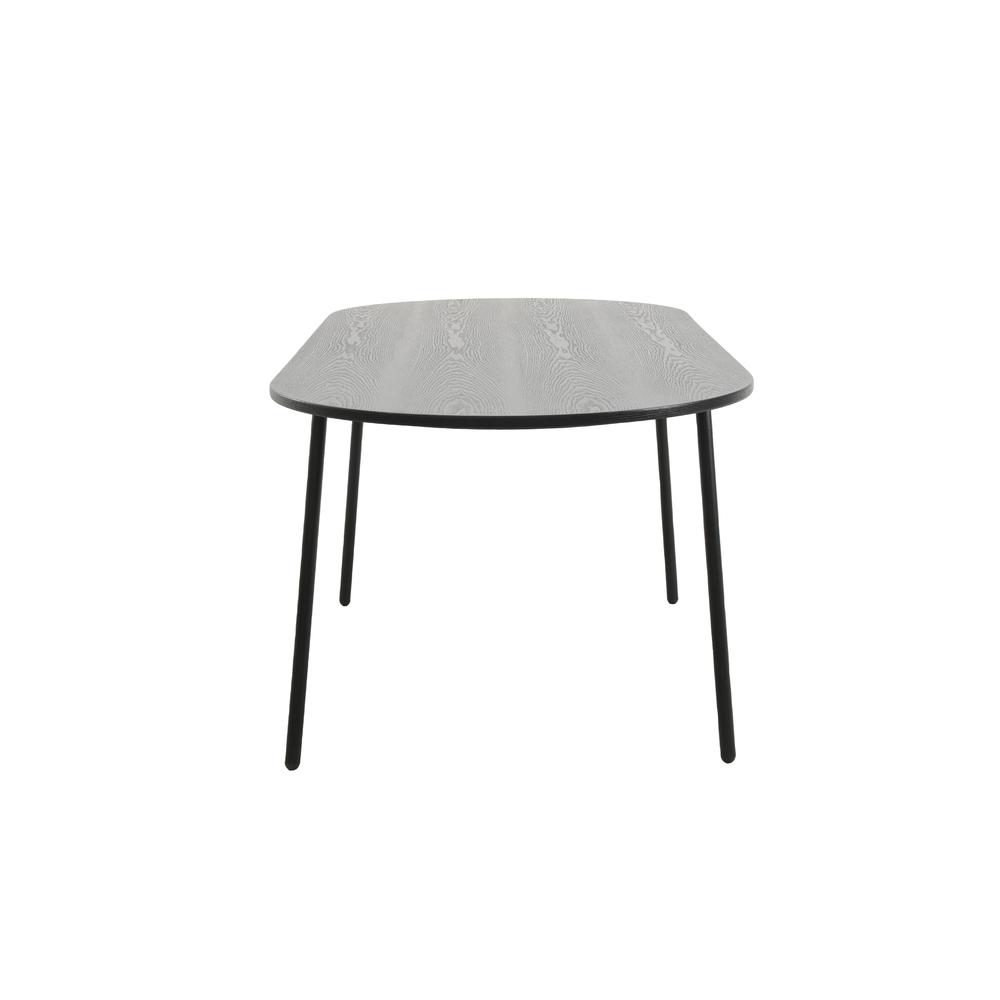 83" Oval Dining Table with MDF Top and Black Steel Legs. Picture 5