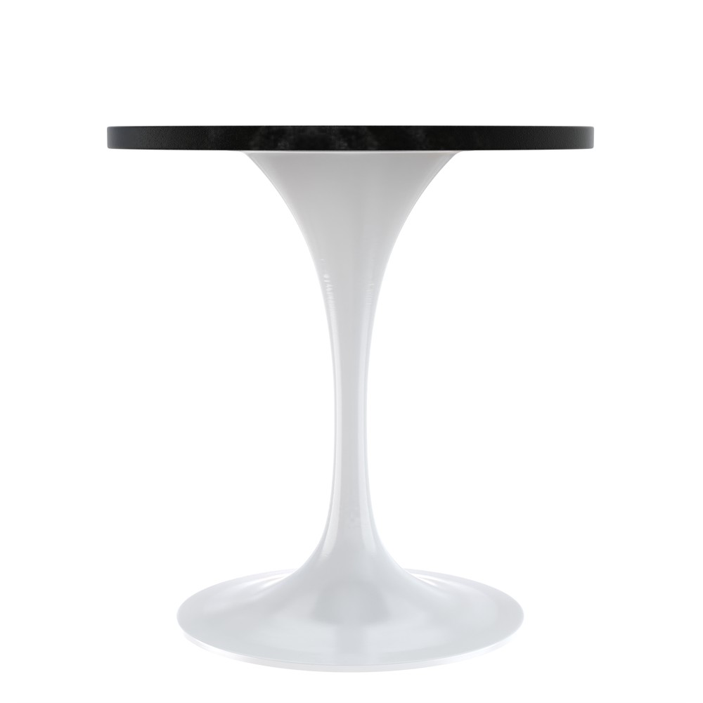 Verve 27 Round Dining Table, White Base with Black MDF Top. Picture 4