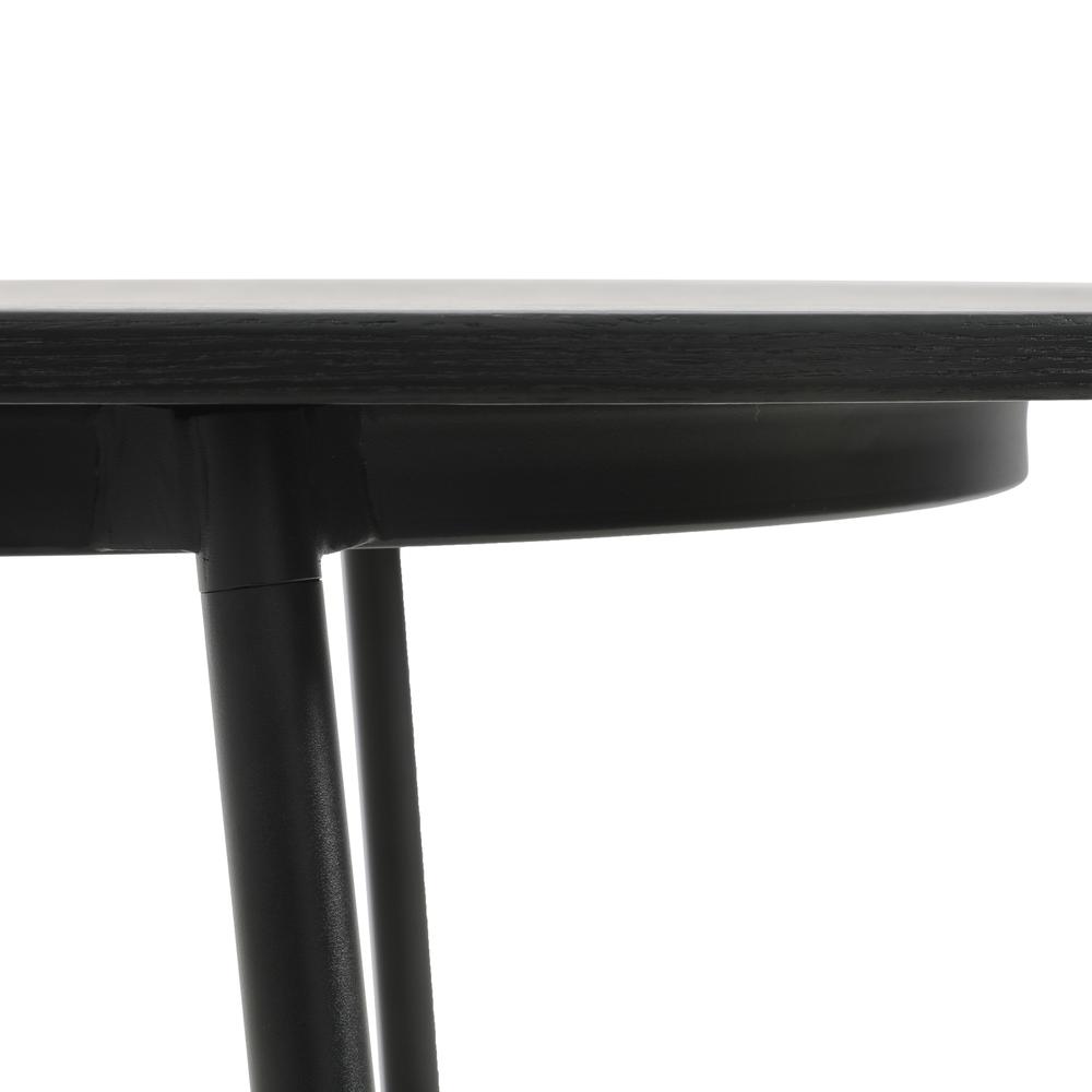 83" Oval Dining Table with MDF Top and Black Steel Legs. Picture 2