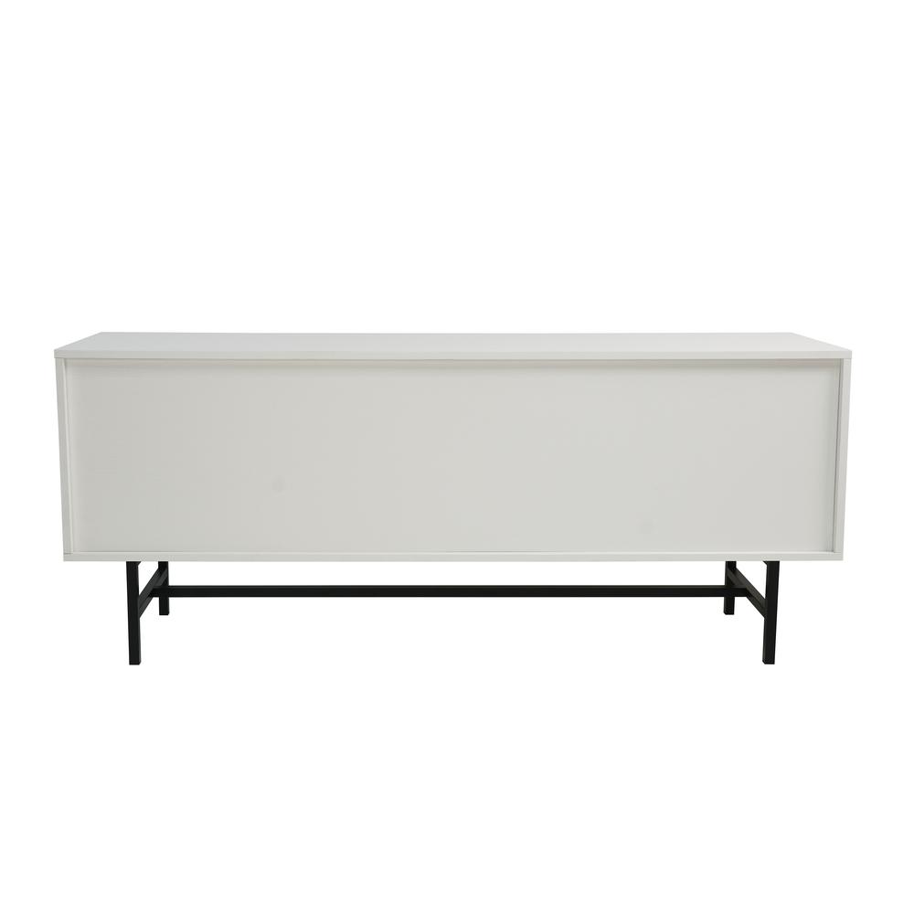 Rectangular TV Stand with Enclosed Storage and Powder Coated Iron Legs. Picture 8