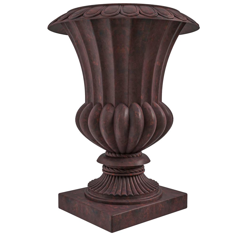 Lotus Series Poly Stone Planter in Brown, 20 Dia, 28 High. Picture 1