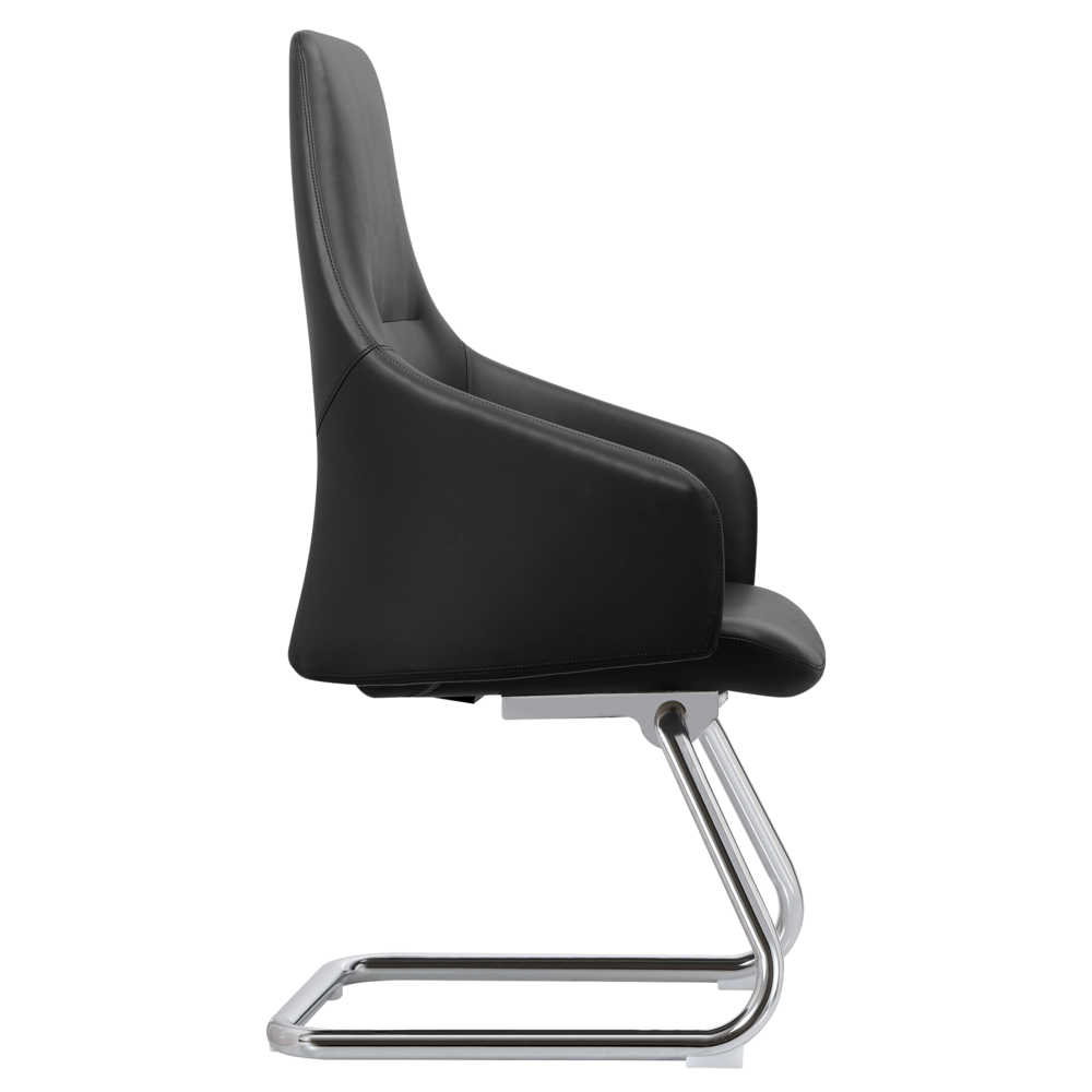 Celeste Series Guest Office Chair in Black Leather. Picture 5
