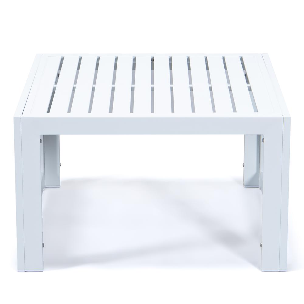 Chelsea Patio Coffee Table With White Aluminum. Picture 2