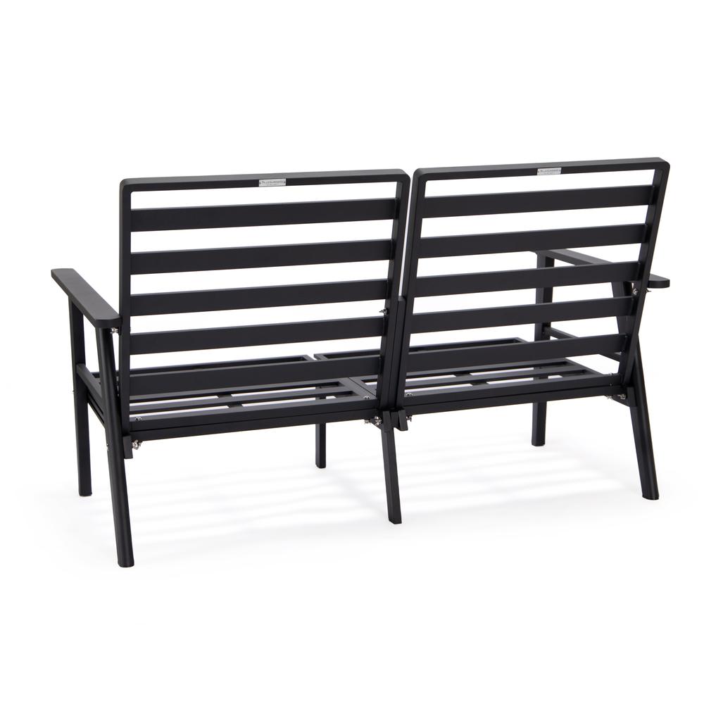 Outdoor Patio Loveseat with Black Aluminum Frame. Picture 5