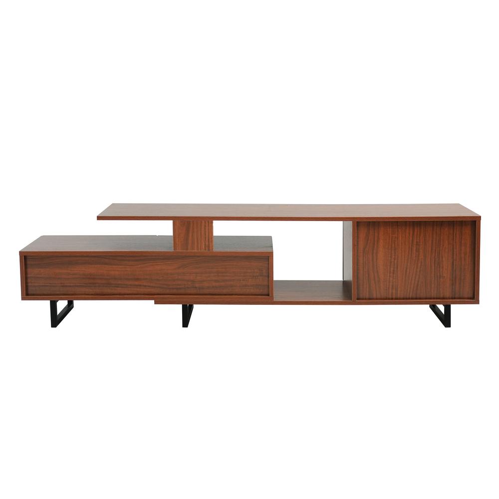 Avery Mid-Century Modern TV Stand with MDF Cabinet and Powder Coated Steel Legs. Picture 9