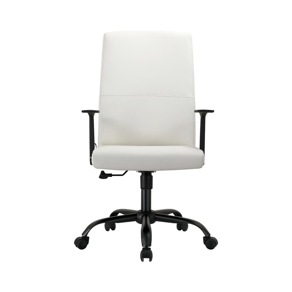Evander Series Office Guest Chair in White Leather. Picture 3