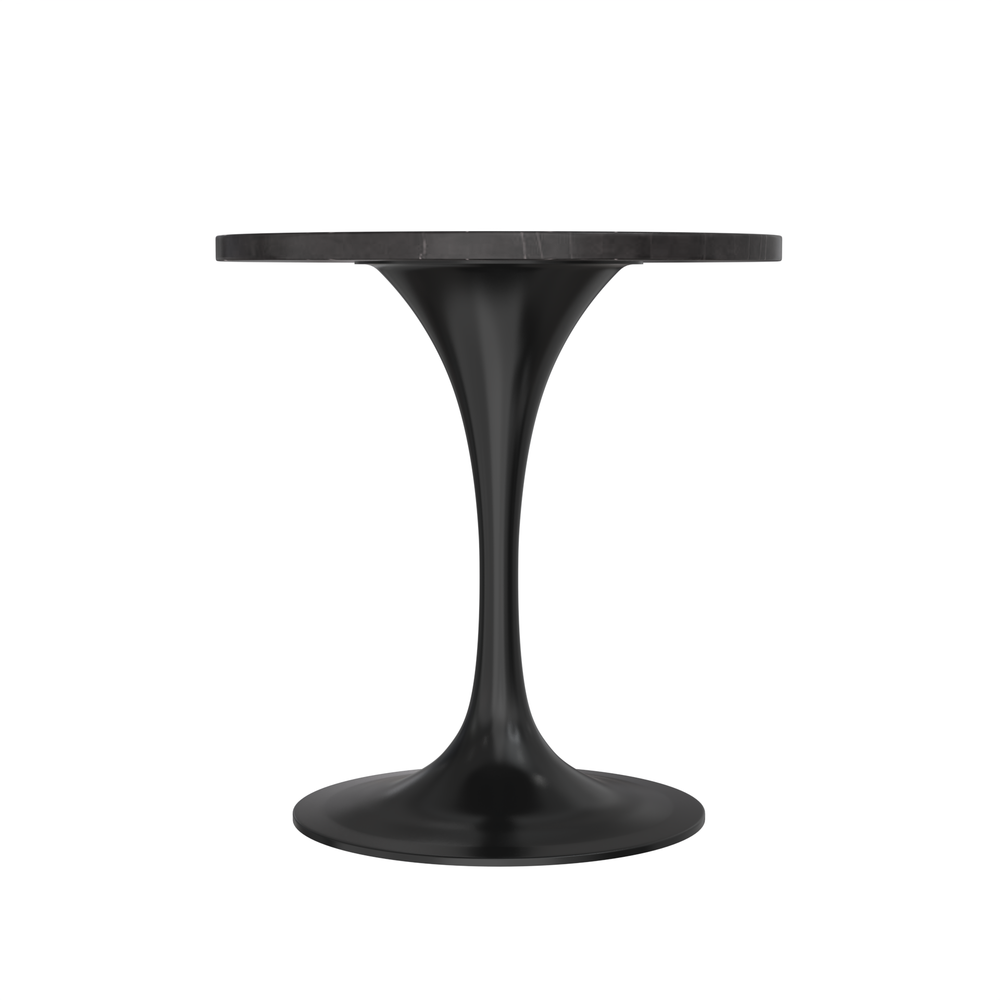 Verve 27 Round Dining Table, Black Base with Sintered Stone Black Top. Picture 11