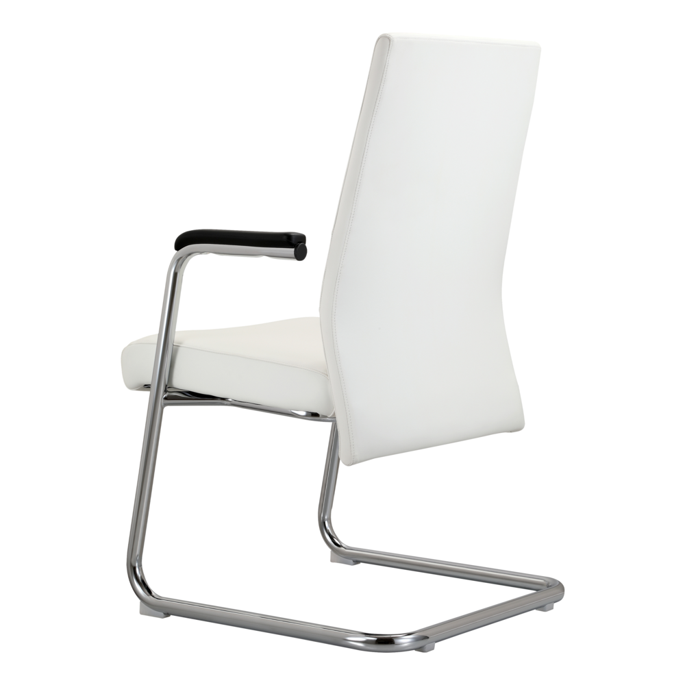 Aleen Series Guest Office Chair In White Leather. Picture 7