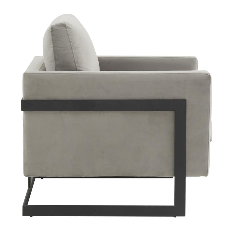 Velvet Accent Armchair With Black Steel Frame. Picture 2