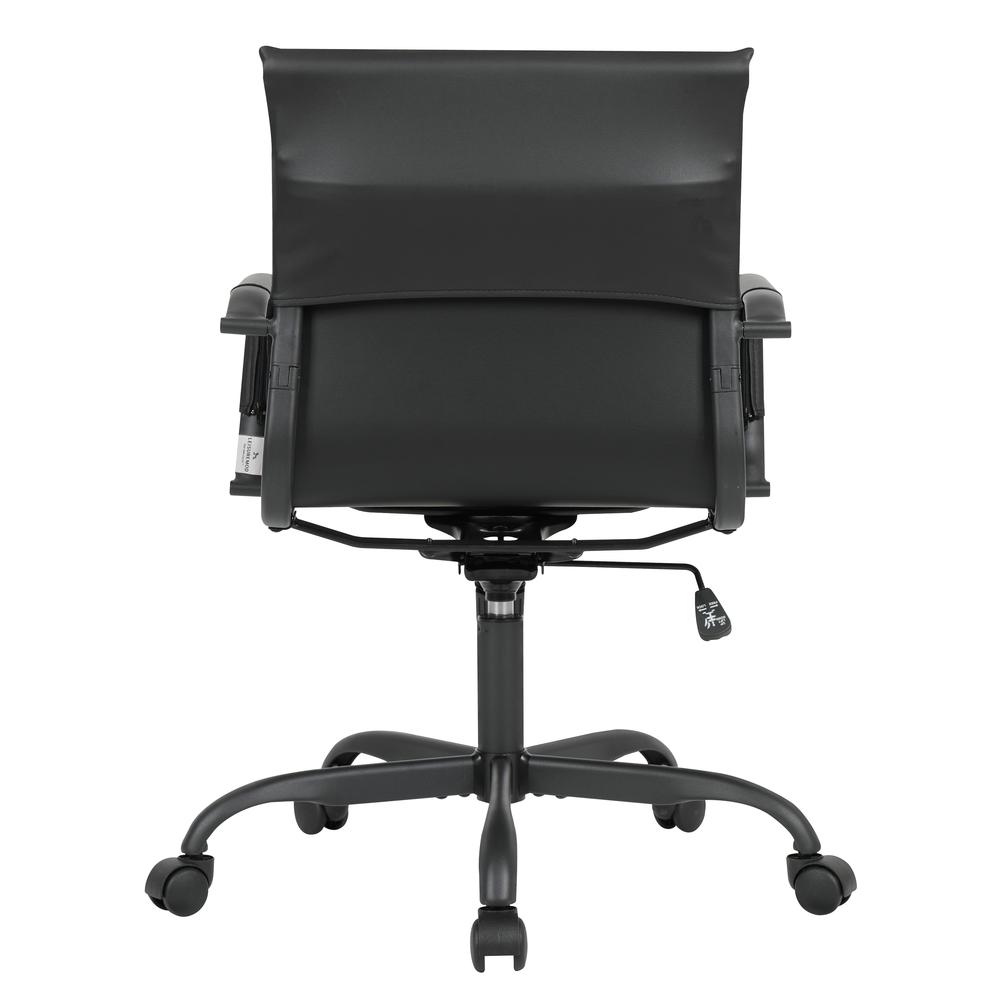 Leather Home Office Chair With Black Frame in Black. Picture 5