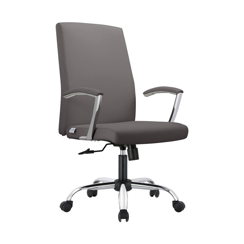 Evander Series Office Chair in Grey Leather. Picture 2